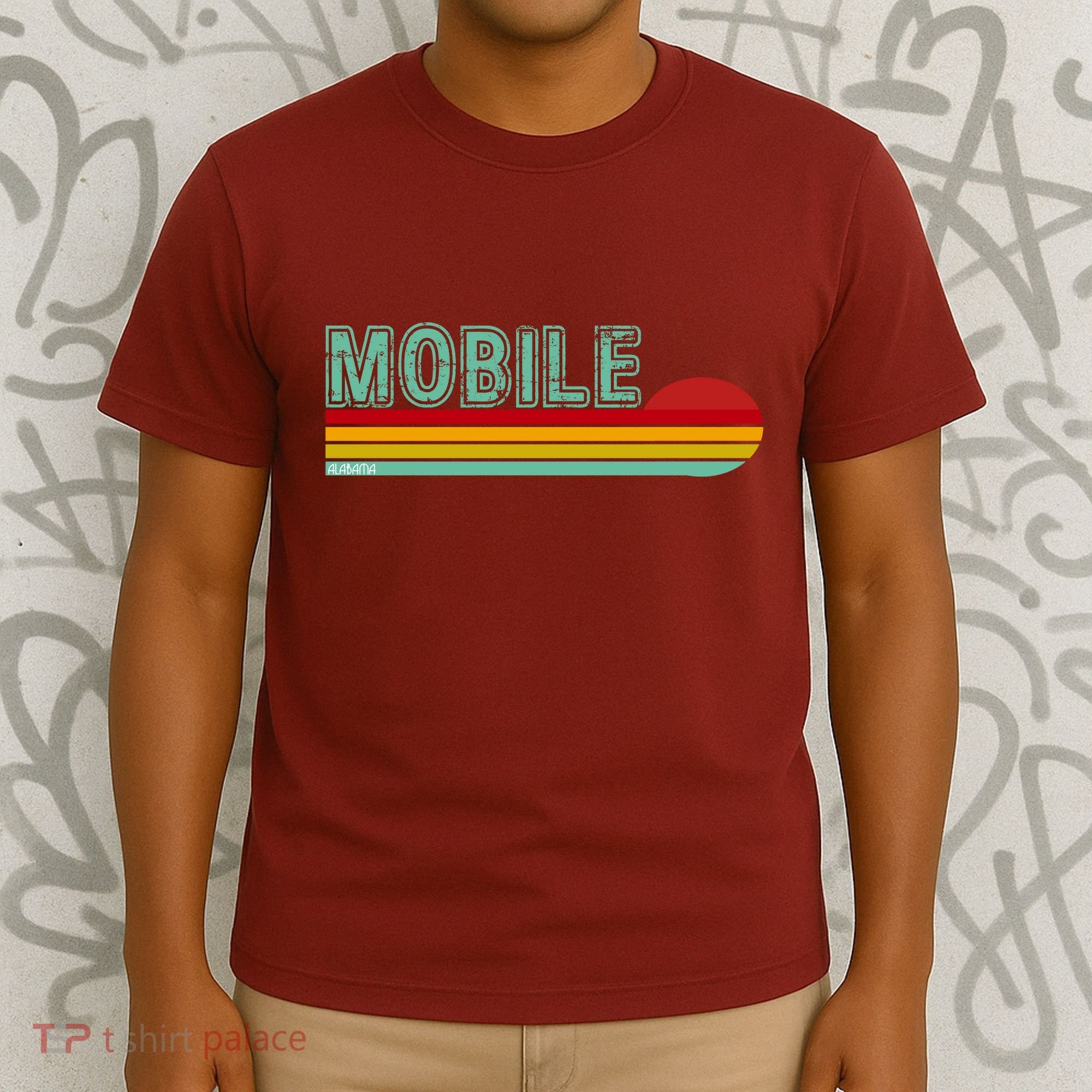 Mobile Alabama Retro Sunset T-Shirt