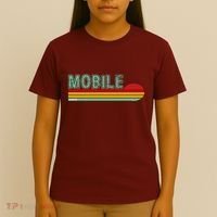 Mobile Alabama Retro Sunset T-Shirt thumb 4