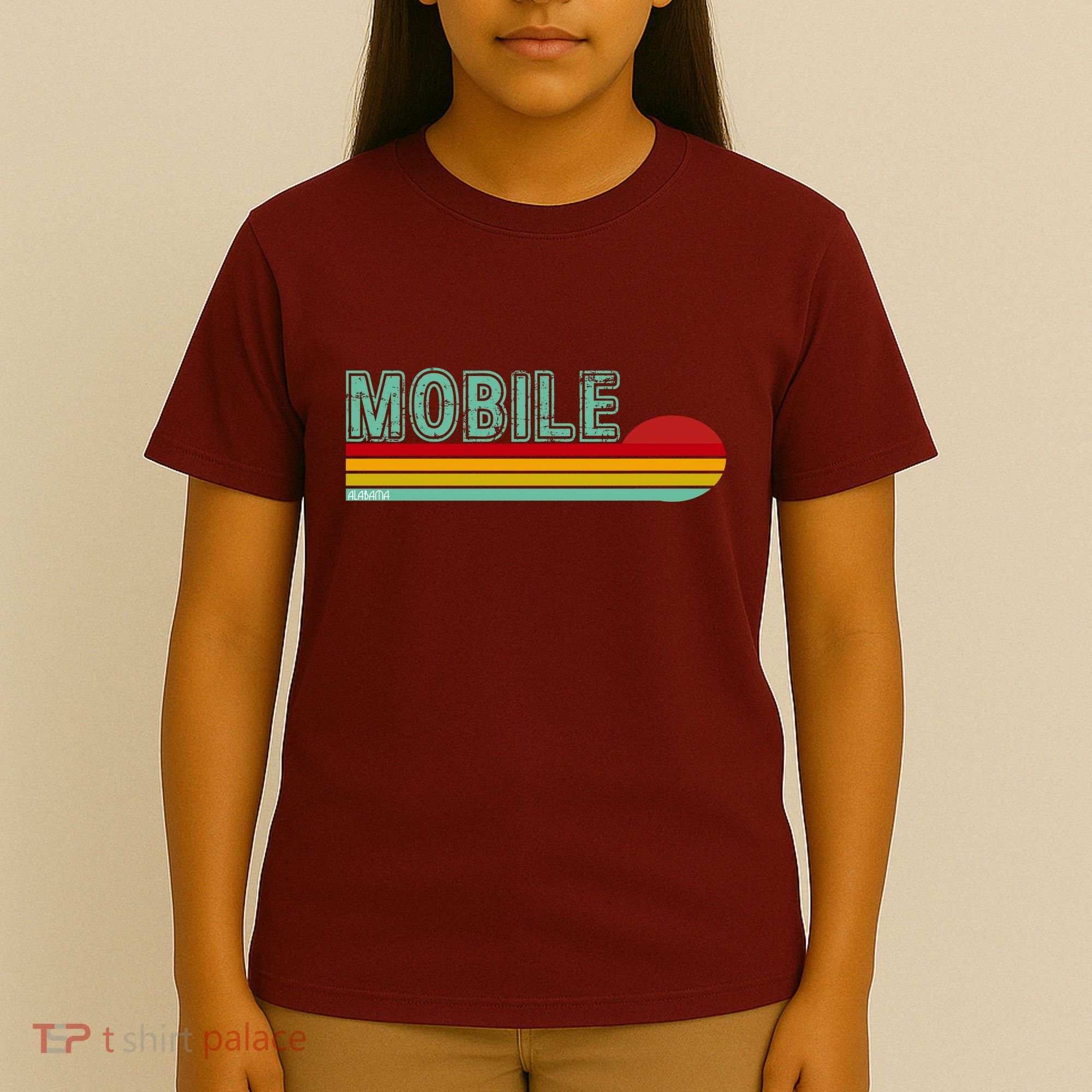 Mobile Alabama Retro Sunset T-Shirt
