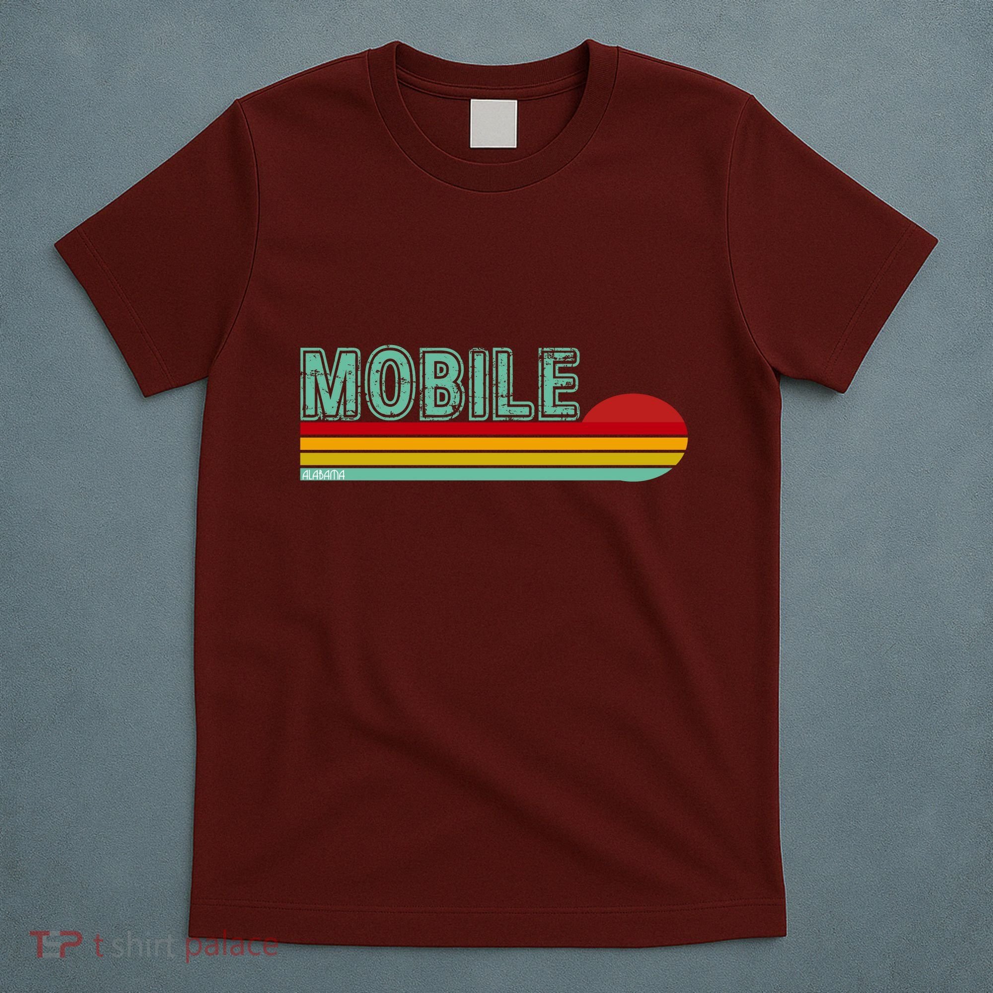 Mobile Alabama Retro Sunset T-Shirt