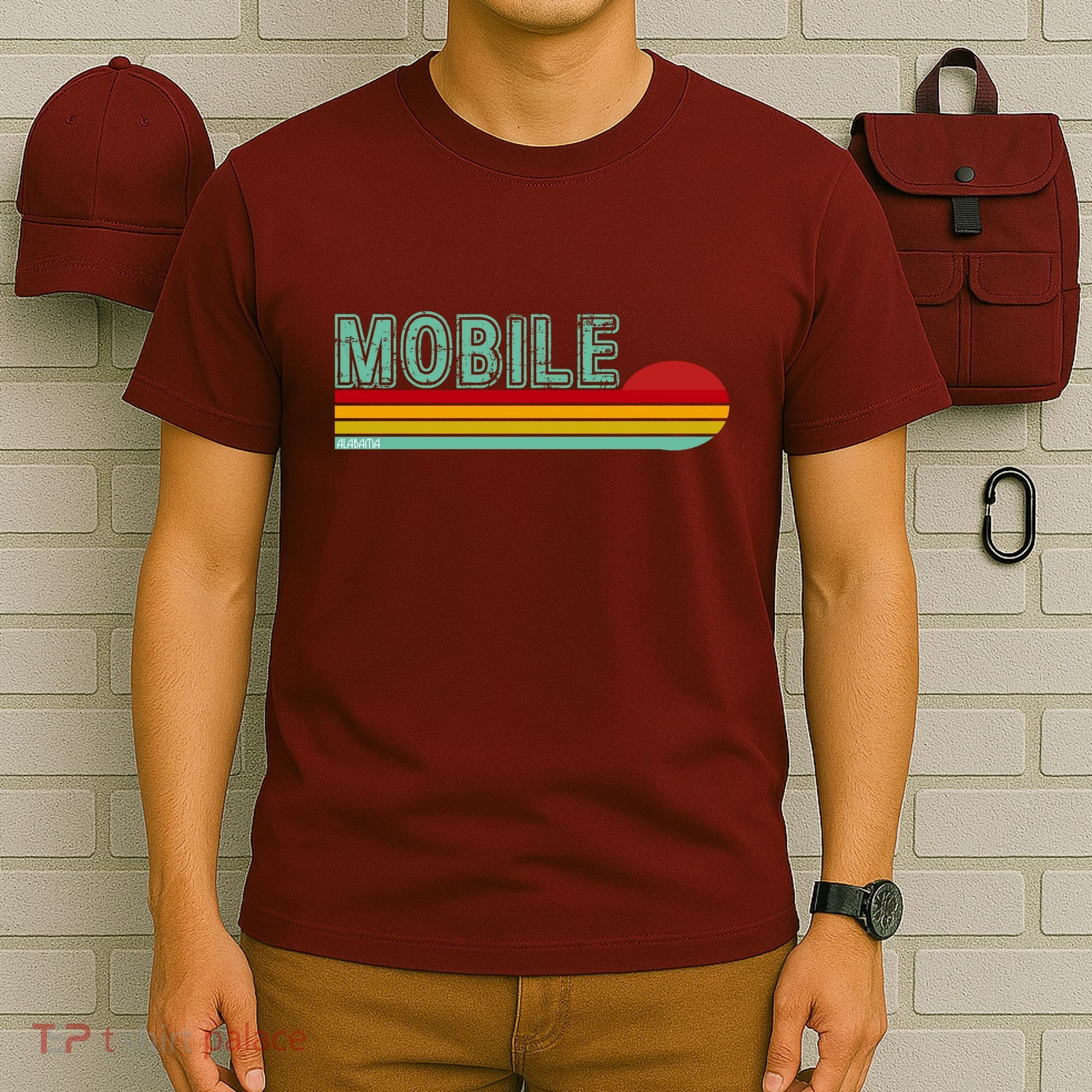 Mobile Alabama Retro Sunset T-Shirt