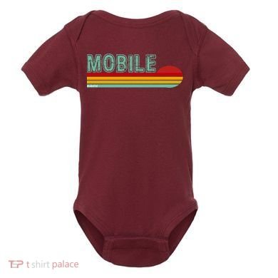 Mobile Alabama Retro Sunset Baby Bodysuit