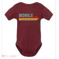 Mobile Alabama Retro Sunset Baby Bodysuit thumb 0