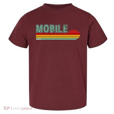 Mobile Alabama Retro Sunset Toddler T-Shirt
