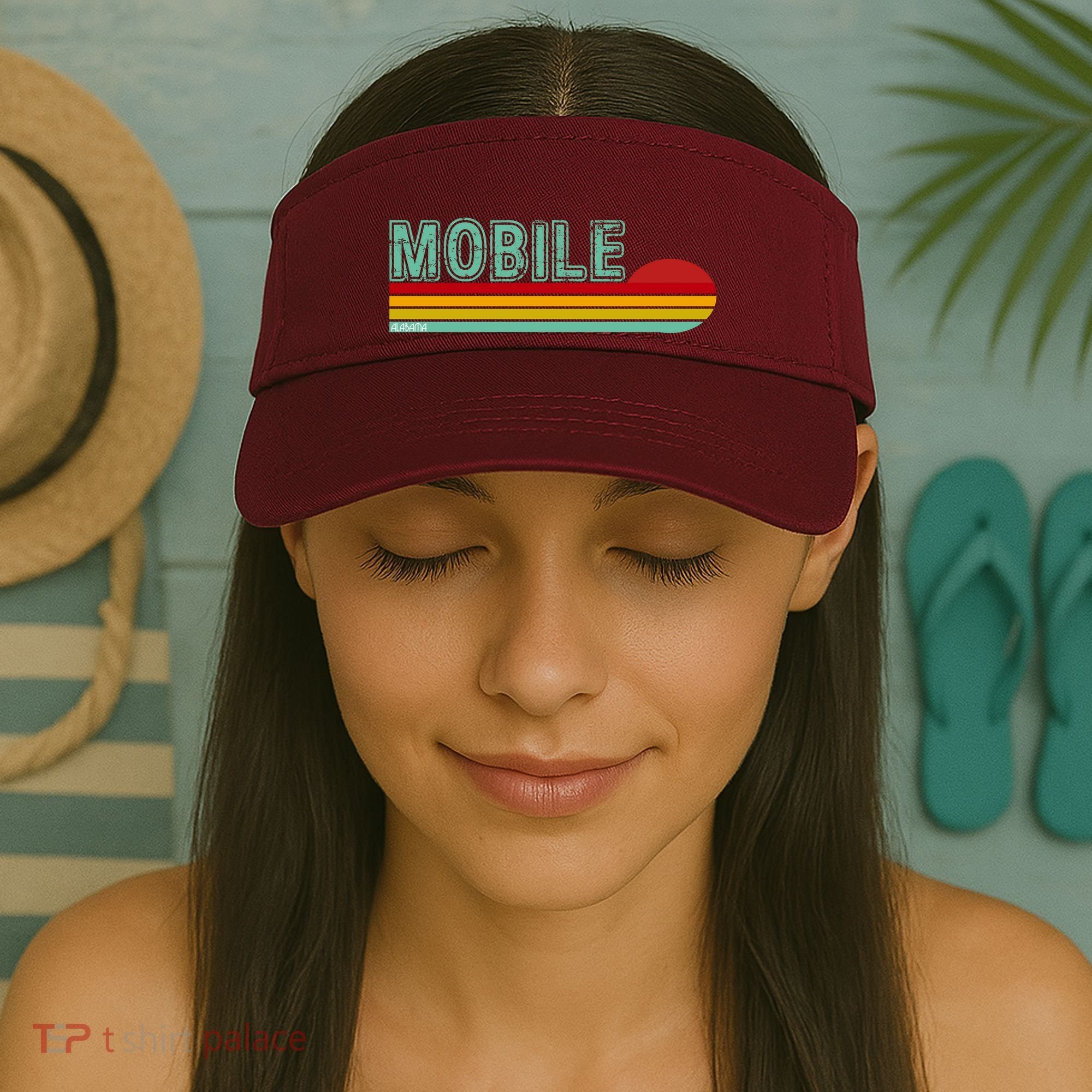 Mobile Alabama Retro Sunset Visor