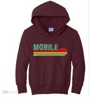 Mobile Alabama Retro Sunset Kids Hoodie thumb 0