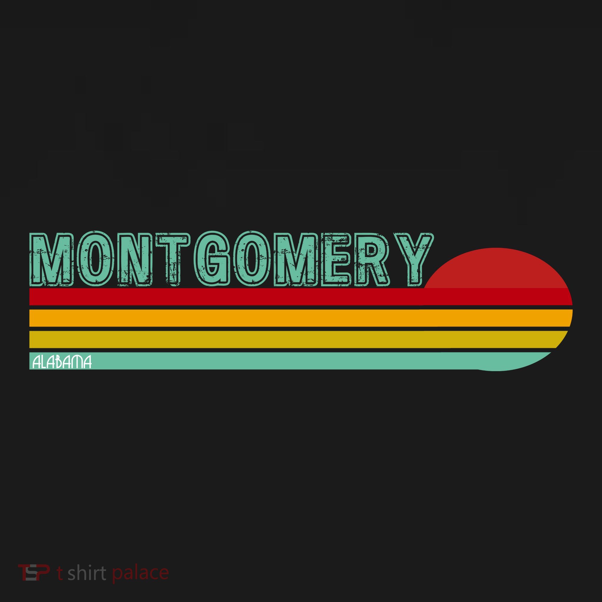 Montgomery Alabama Retro Sunset Button
