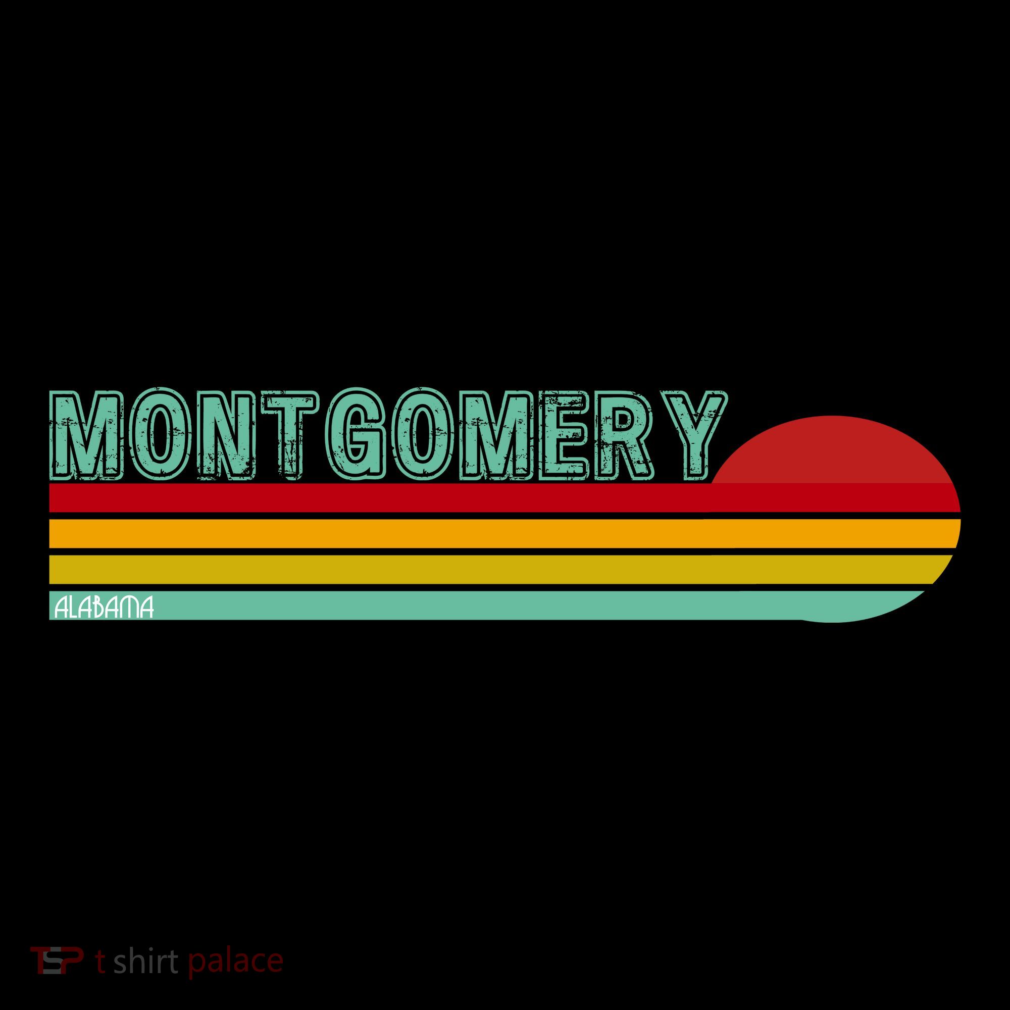 Montgomery Alabama Retro Sunset Coaster