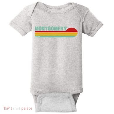 Montgomery Alabama Retro Sunset Baby Bodysuit