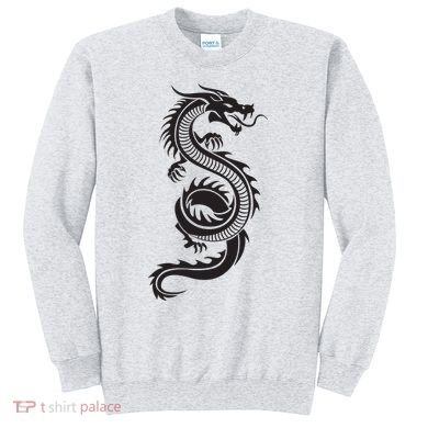 Martial Arts Red Chinese Firedrake Dragon Print Art Sweatshirt