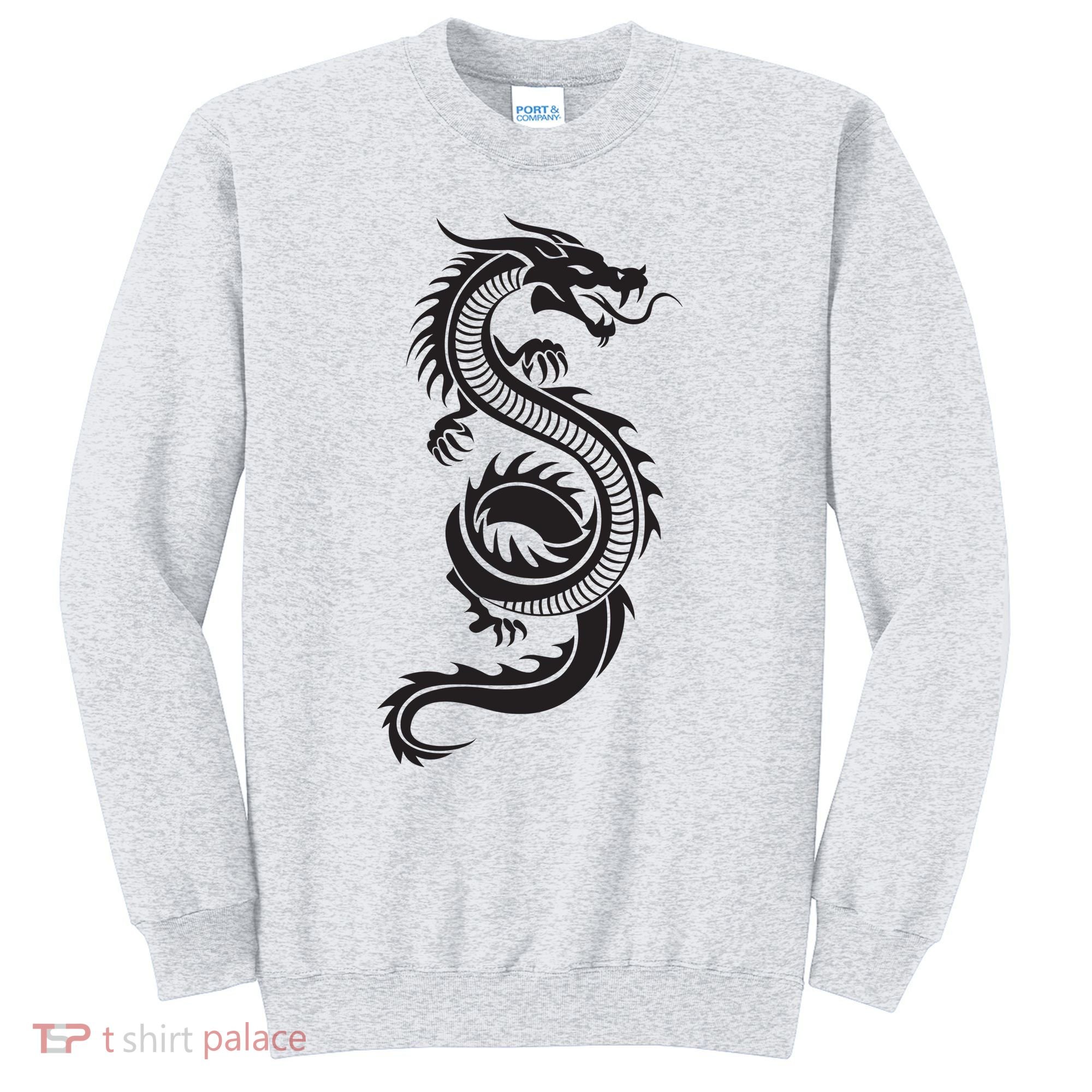Martial Arts Red Chinese Firedrake Dragon Print Art Sweatshirt