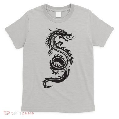 Martial Arts Red Chinese Firedrake Dragon Print Art T-Shirt