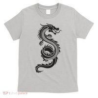 Martial Arts Red Chinese Firedrake Dragon Print Art T-Shirt thumb 0