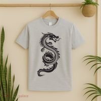 Martial Arts Red Chinese Firedrake Dragon Print Art T-Shirt thumb 2