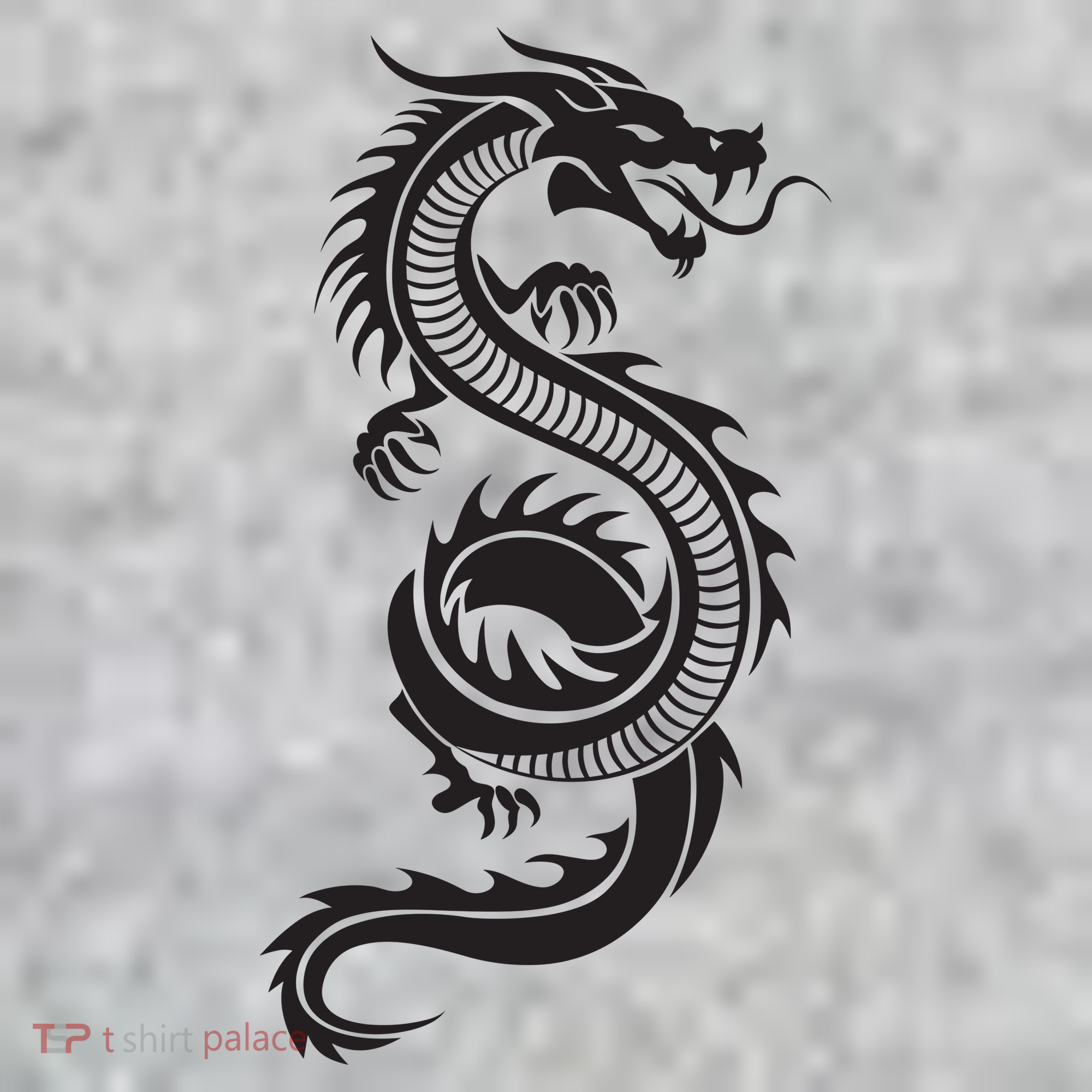 Martial Arts Red Chinese Firedrake Dragon Print Art T-Shirt