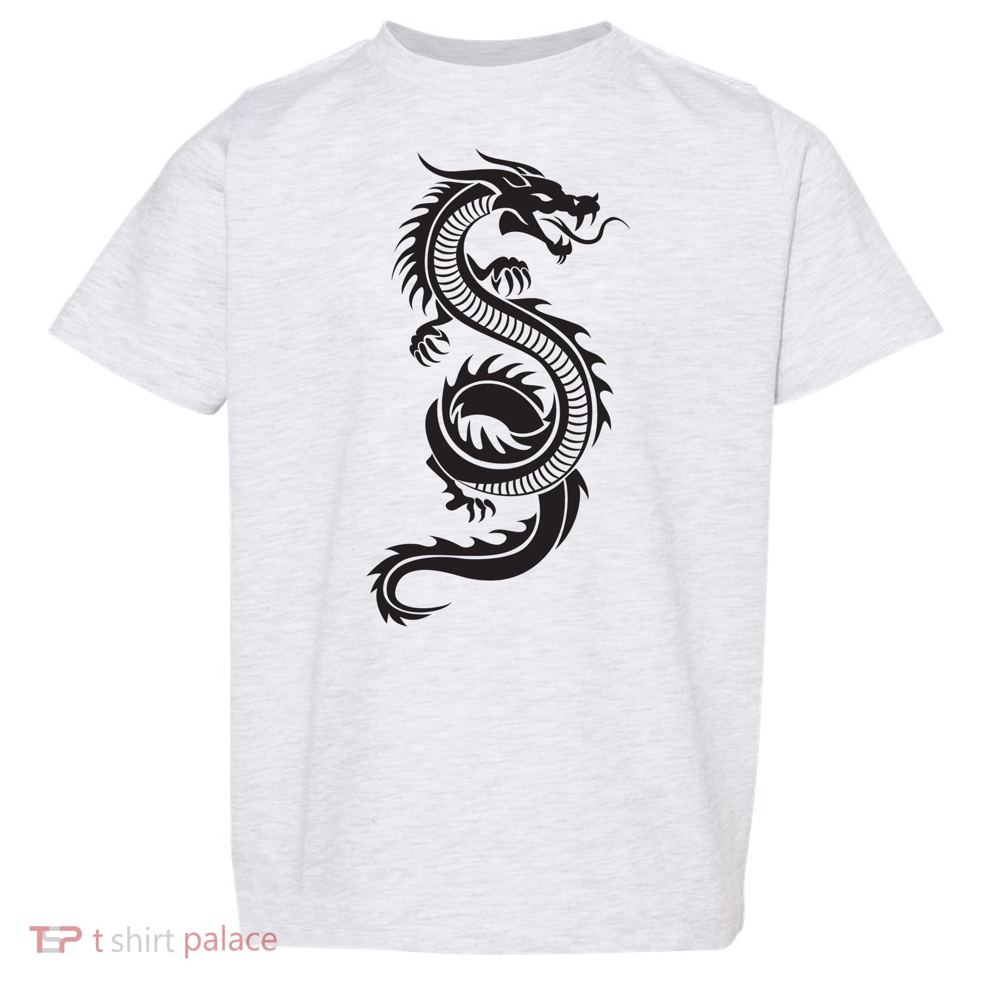 Martial Arts Red Chinese Firedrake Dragon Print Art Toddler T-Shirt