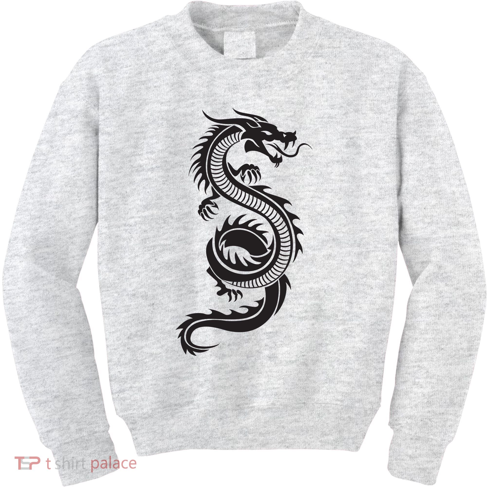Martial Arts Red Chinese Firedrake Dragon Print Art Kids Sweatshirt