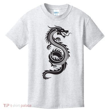 Martial Arts Red Chinese Firedrake Dragon Print Art Kids T-Shirt