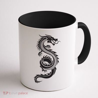Martial Arts Red Chinese Firedrake Dragon Print Art Coffee Mug back