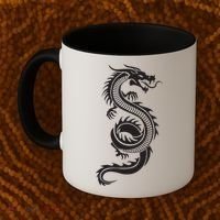 Martial Arts Red Chinese Firedrake Dragon Print Art Coffee Mug thumb 2
