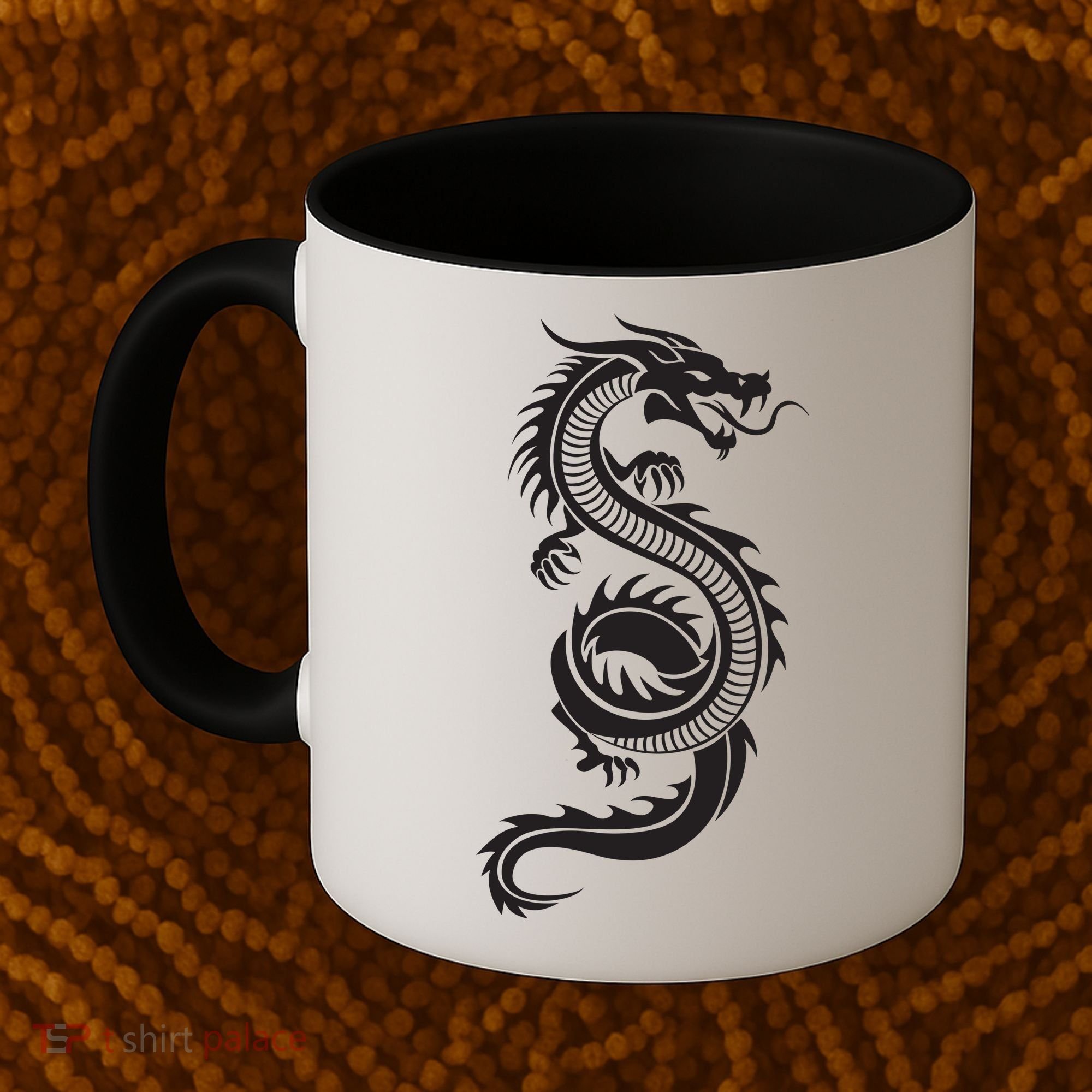 Martial Arts Red Chinese Firedrake Dragon Print Art Coffee Mug