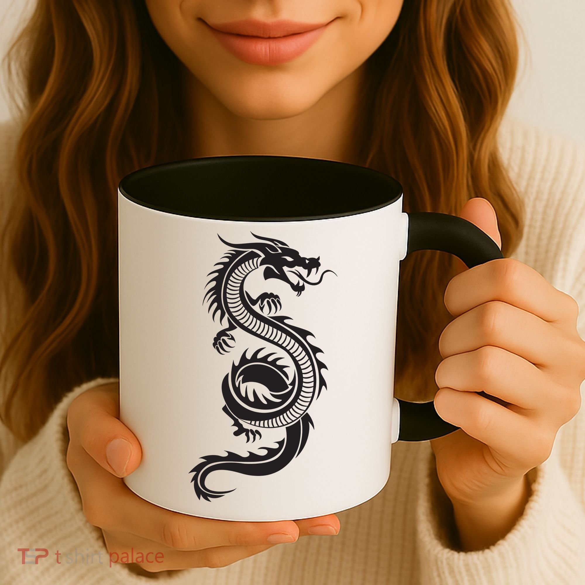 Martial Arts Red Chinese Firedrake Dragon Print Art Coffee Mug