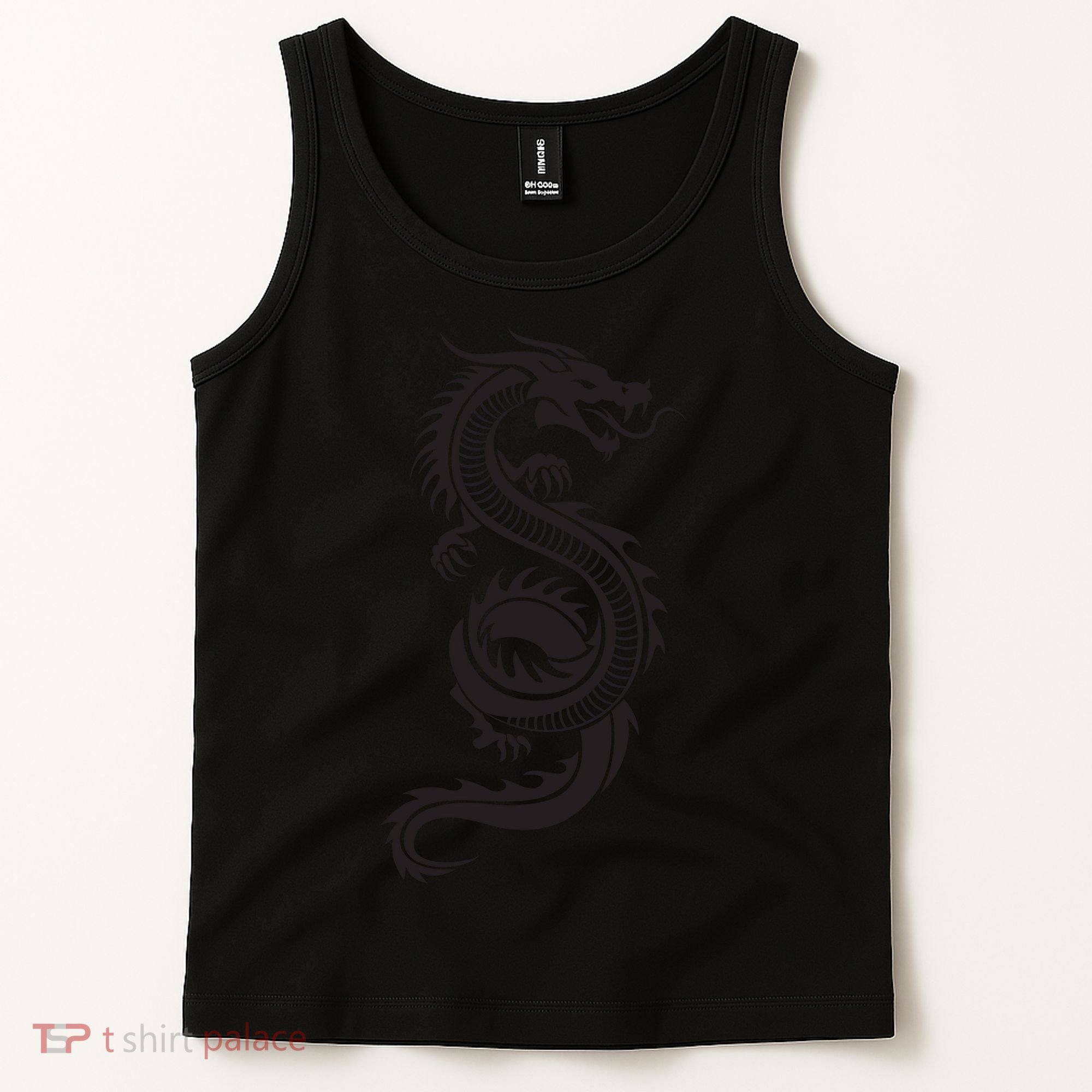 Martial Arts Red Chinese Firedrake Dragon Print Art Tank Top