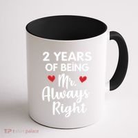 Mr Always Right 2nd Wedding Anniversary Gift For Husband Gift Coffee Mug thumb 1
