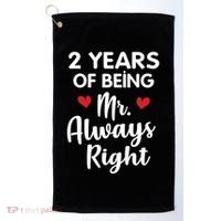Mr Always Right 2nd Wedding Anniversary Gift For Husband Gift Golf Towel thumb 0