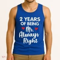 Mr Always Right 2nd Wedding Anniversary Gift For Husband Gift Tank Top thumb 3