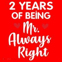 Mr Always Right 2nd Wedding Anniversary Gift For Husband Gift Santa Hat thumb 1