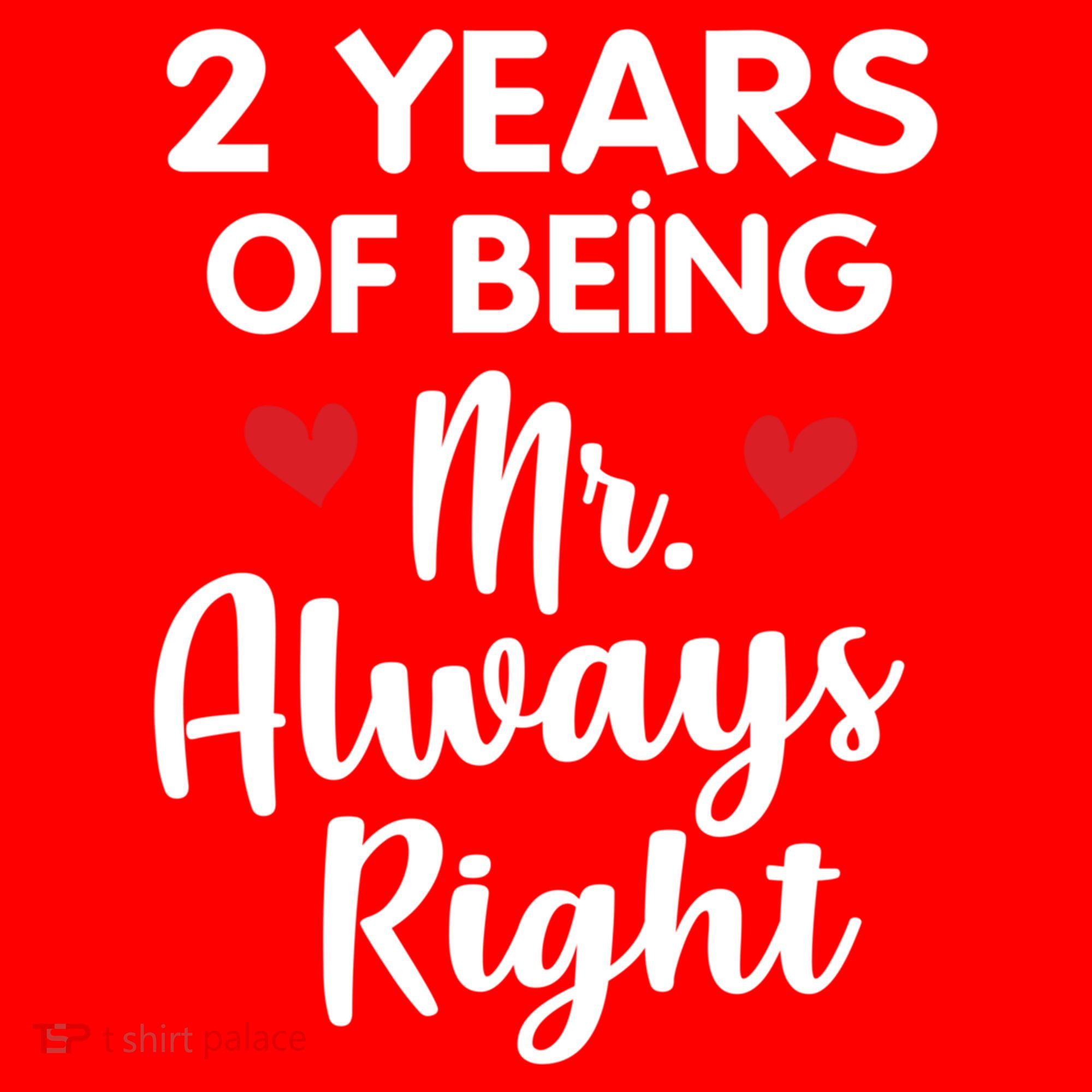 Mr Always Right 2nd Wedding Anniversary Gift For Husband Gift Santa Hat