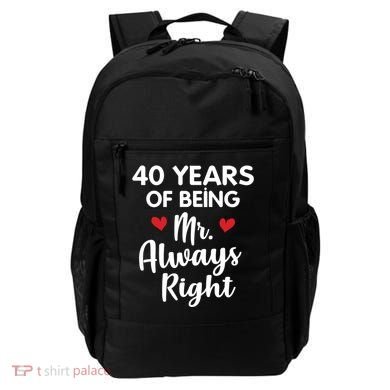 Mr Always Right 40th Wedding Anniversary Gift For Husband Funny Gift Backpack