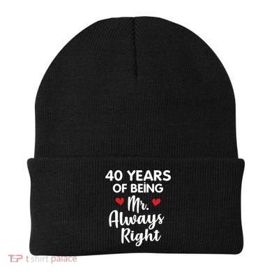 Mr Always Right 40th Wedding Anniversary Gift For Husband Funny Gift Beanie