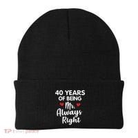 Mr Always Right 40th Wedding Anniversary Gift For Husband Funny Gift Beanie thumb 0