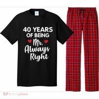 Mr Always Right 40th Wedding Anniversary Gift For Husband Funny Gift Pajama Set thumb 0