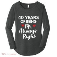 Mr Always Right 40th Wedding Anniversary Gift For Husband Funny Gift Women's Perfect Tri Tunic Long Sleeve Shirt thumb 0