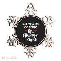 Mr Always Right 40th Wedding Anniversary Gift For Husband Funny Gift Ornament thumb 0