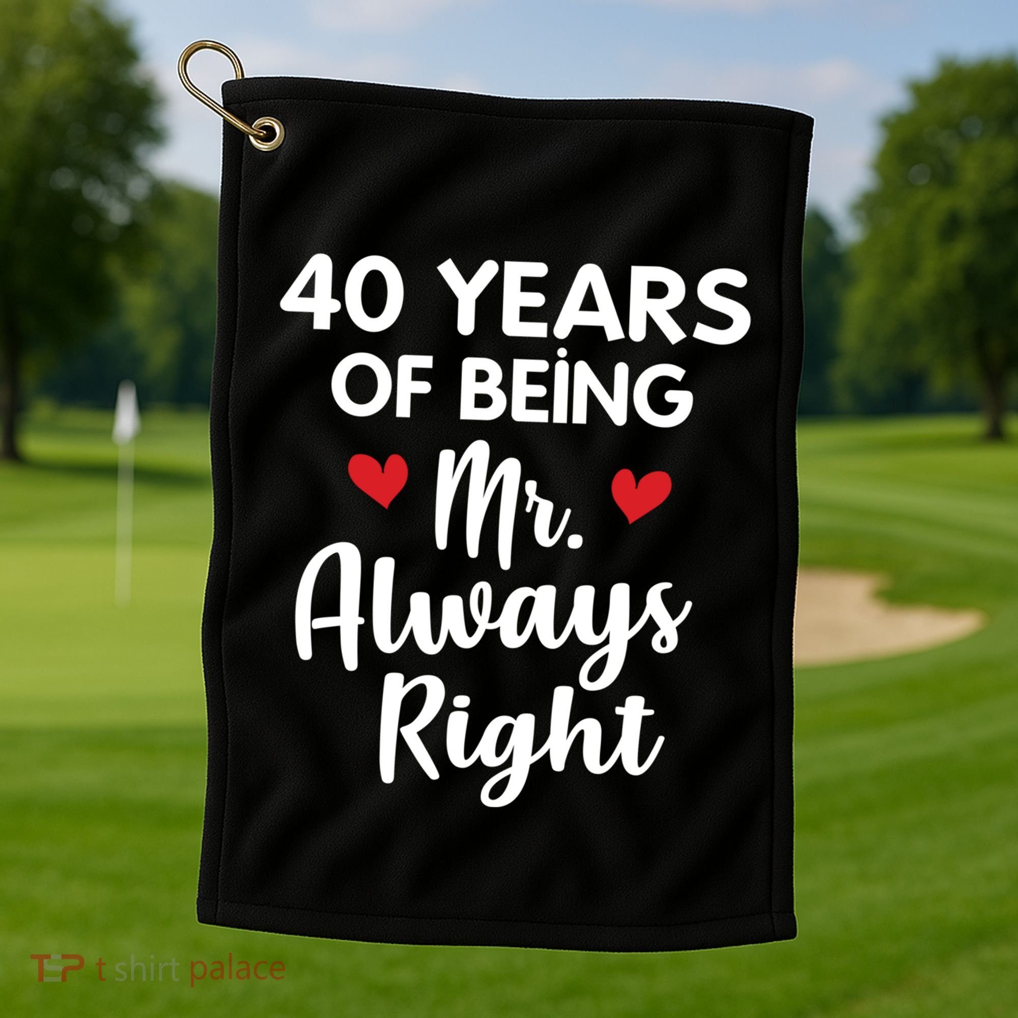 Mr Always Right 40th Wedding Anniversary Gift For Husband Funny Gift Golf Towel