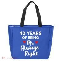 Mr Always Right 40th Wedding Anniversary Gift For Husband Funny Gift Tote Bag thumb 0