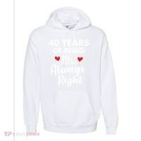 Mr Always Right 40th Wedding Anniversary Gift For Husband Funny Gift Comfort Colors Garment-Dyed Hooded Sweatshirt thumb 0