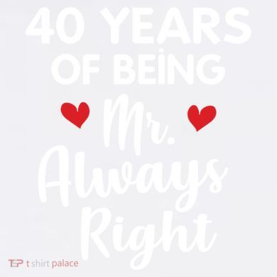 Mr Always Right 40th Wedding Anniversary Gift For Husband Funny Gift Comfort Colors Garment-Dyed Hooded Sweatshirt