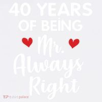Mr Always Right 40th Wedding Anniversary Gift For Husband Funny Gift Comfort Colors Garment-Dyed Hooded Sweatshirt thumb 2