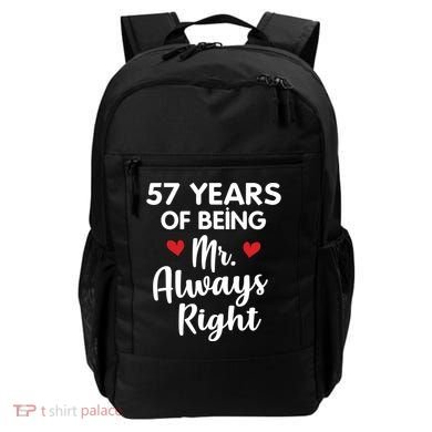Mr Always Right 57th Wedding Anniversary Gift For Husband Gift Backpack