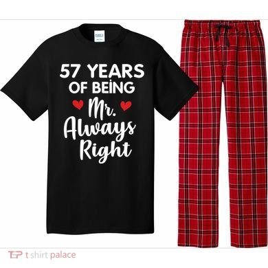 Mr Always Right 57th Wedding Anniversary Gift For Husband Gift Pajama Set