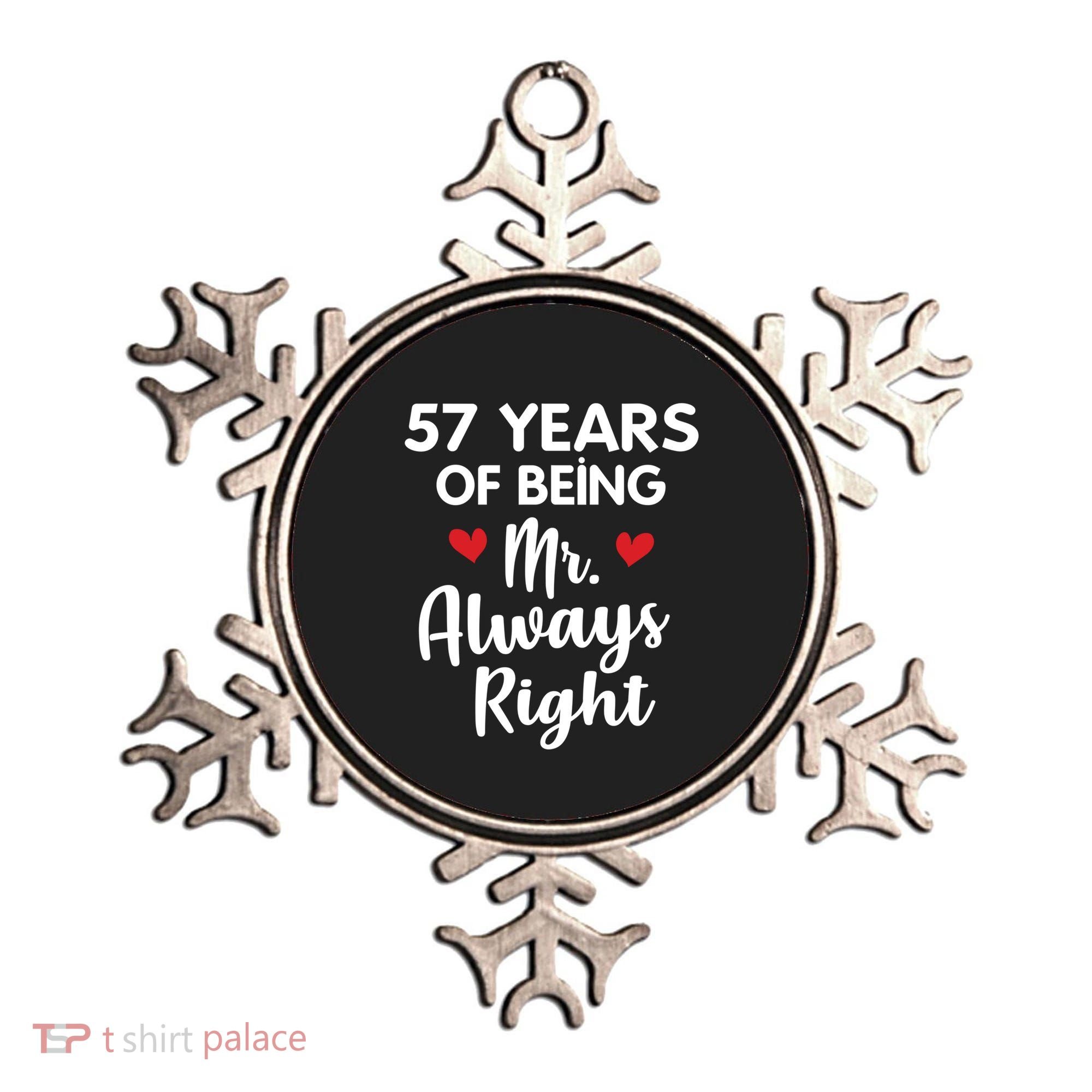 Mr Always Right 57th Wedding Anniversary Gift For Husband Gift Ornament