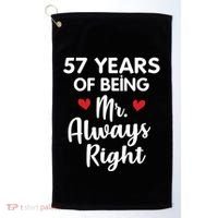 Mr Always Right 57th Wedding Anniversary Gift For Husband Gift Golf Towel thumb 0