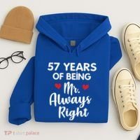 Mr Always Right 57th Wedding Anniversary Gift For Husband Gift Hoodie thumb 4