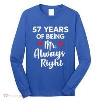 Mr Always Right 57th Wedding Anniversary Gift For Husband Gift Long Sleeve Shirt thumb 0