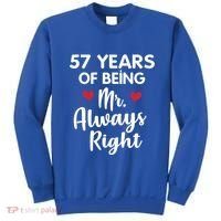 Mr Always Right 57th Wedding Anniversary Gift For Husband Gift Sweatshirt thumb 0